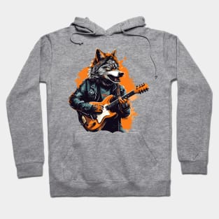 Wolf Playing Guitar Hoodie